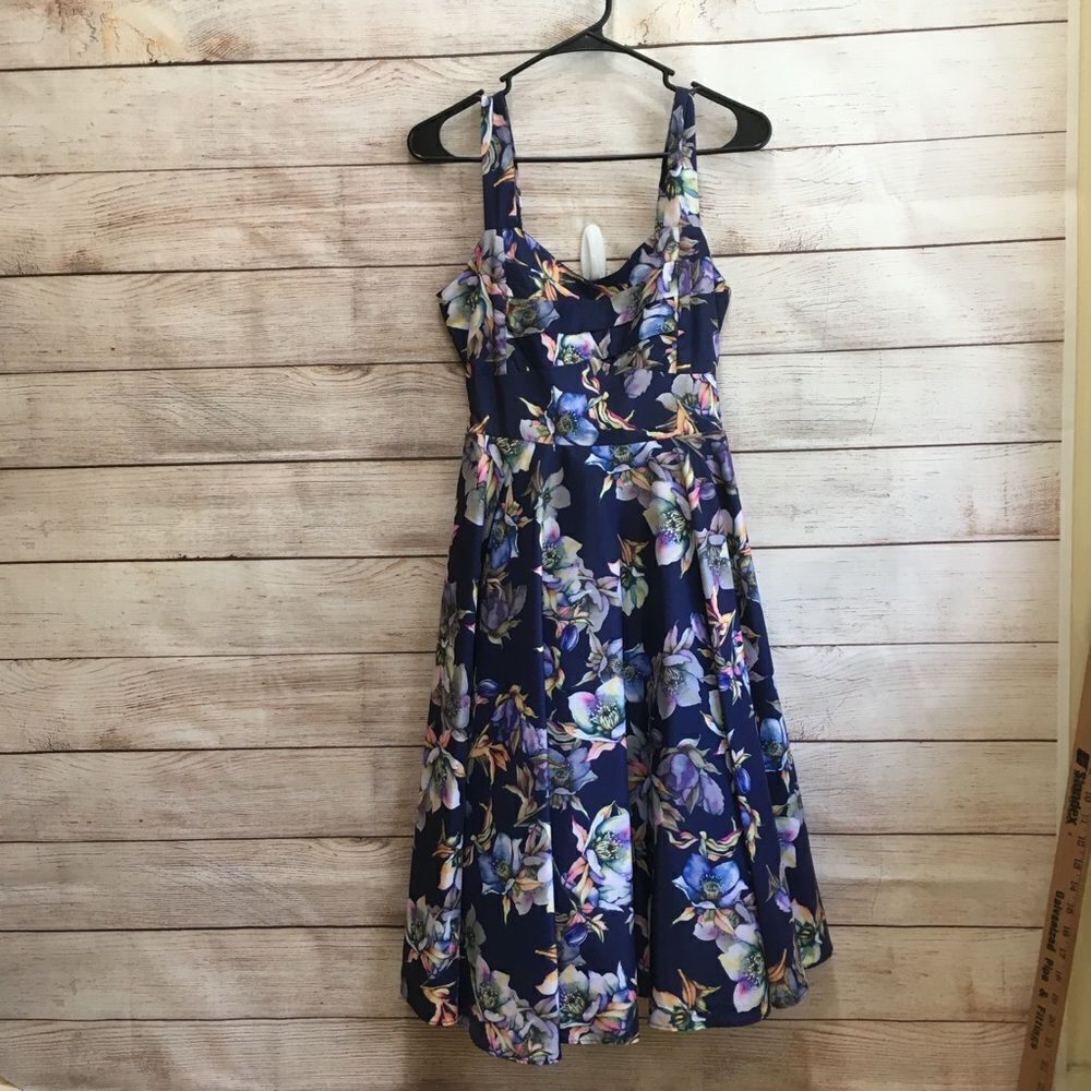 STELLA MORGAN DANCE DRESS‎ IN NAVY BLUE FLORAL